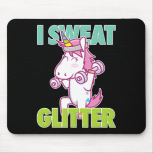 Ich schwitze Glitzer T-Shirt ich lustig und Sy Uni Mousepad