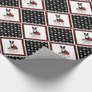 Ich schwöre, die Katze tat es Boston Terrier (schw Geschenkpapier
