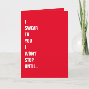 Ich schwöre es dir.. Schlüpfrige lustige Valentins Karte