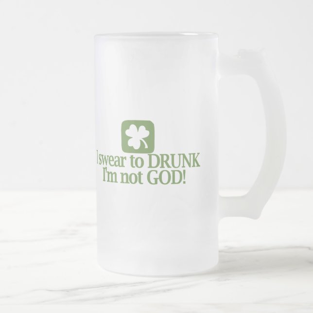 Ich schwöre zu betrunkenem ich bin nicht Gott Mattglas Bierglas (Rechts)