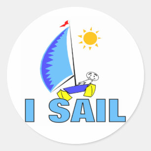 Ich segele runder aufkleber