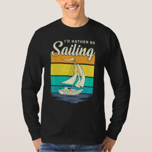 Ich segle eher Segelbootfahren Leben Retro V T-Shirt