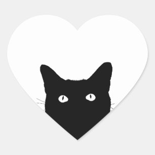 Ich sehe Cat Click, um Ihre Farbdekoration auszuwä Herz-Aufkleber