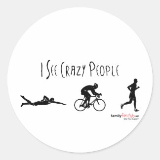 Ich sehe Crazy People Runder Aufkleber