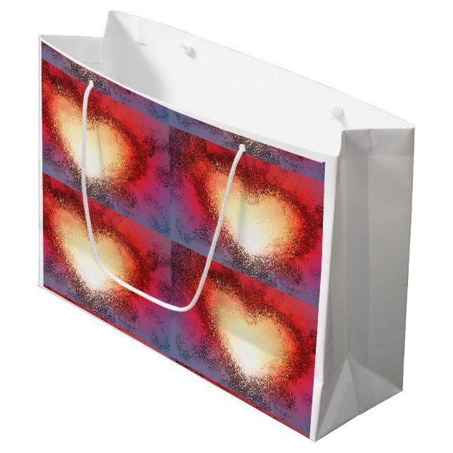 "Ich sehe dein Herz" (große) Geschenktasche Große Geschenktüte (Vorderseite Schrägansicht)