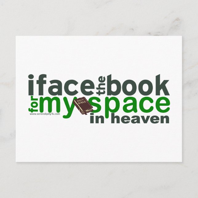 Ich sehe dem Buch für Myspace gegenüber Postkarte (Vorderseite)