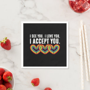 Ich sehe dich, ich liebe dich, ich akzeptiere dich serviette