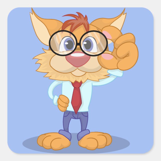 Ich sehe dich Katzenaufkleber Quadratischer Aufkleber (Vorderseite)