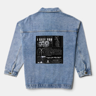 "Ich sehe dich" Seelenverbindung Kunst - Minimalis Jeansjacke