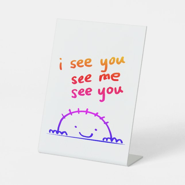 Ich sehe dich, sehe mich, sehe dich sockelschild (Vorderseite)