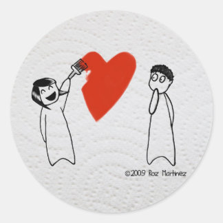 Ich sehe eine weiße Wand Runder Aufkleber