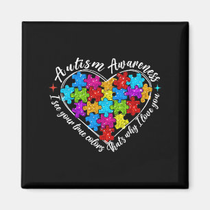 Ich sehe Ihre wahren Farben Puzzle Herz Autismus A Magnet