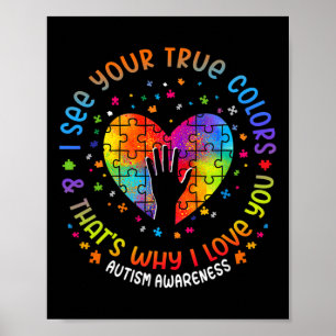 Ich sehe Ihre wahren Farben Puzzle Welt Autismus A Poster