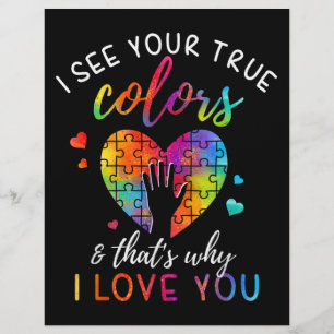 Ich sehe Ihre wahren Farben, Puzzle-Weltautismus Briefbogen