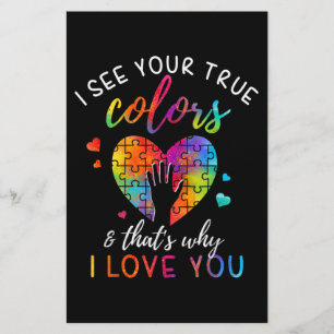 Ich sehe Ihre wahren Farben, Puzzle-Weltautismus Briefpapier