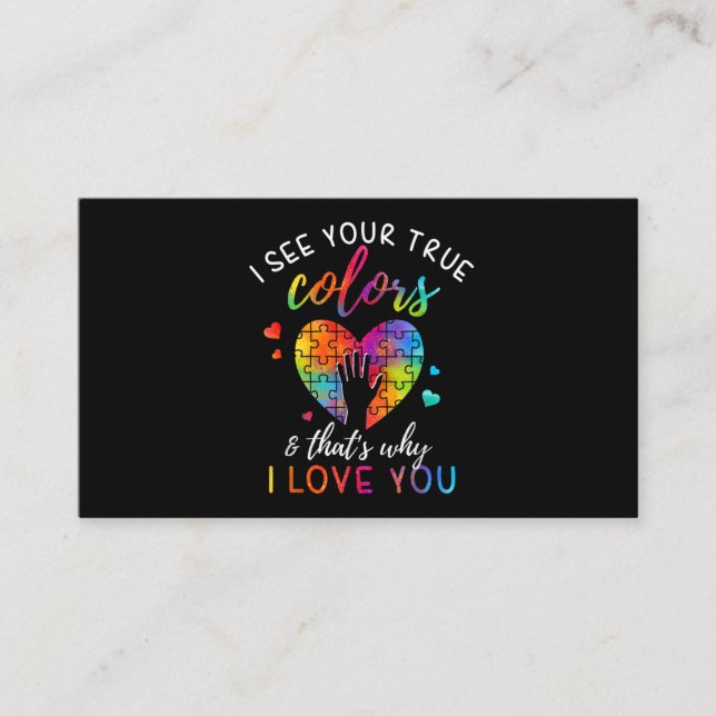Ich sehe Ihre wahren Farben, Puzzle-Weltautismus Visitenkarte (Vorderseite)