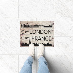 Ich sehe London, ich sehe France Imitats Wood Fini Fußmatte