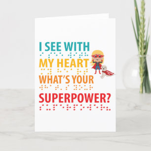 Ich sehe mit meinem Herz Mädchen - Blindheit Blind Feiertagskarte