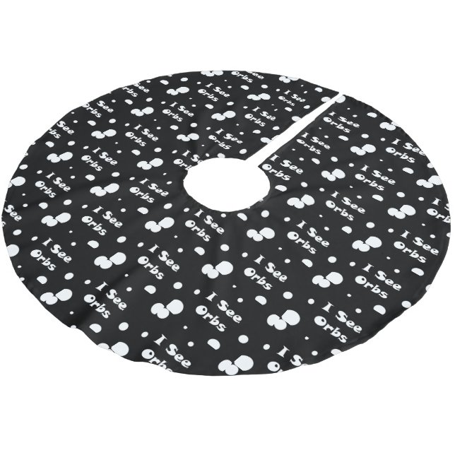 Ich sehe Orbs-Baum-Rock Polyester Weihnachtsbaumdecke (Schrägansicht)