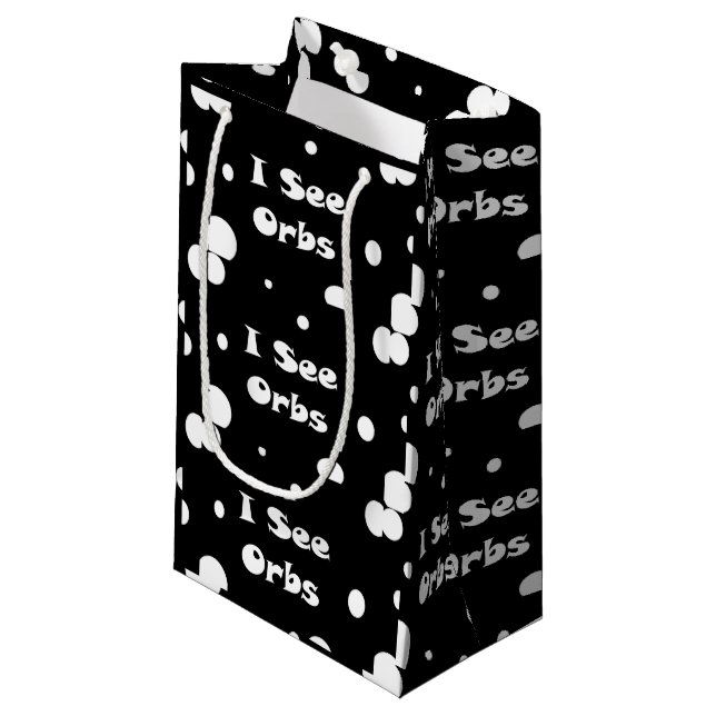 Ich sehe Orbs-Geschenktasche Kleine Geschenktüte (Vorderseite Schrägansicht)