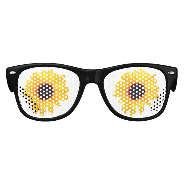 Ich sehe Sonnenblumen Gelb Orange Black 4Sara Partybrille (Vorderseite)