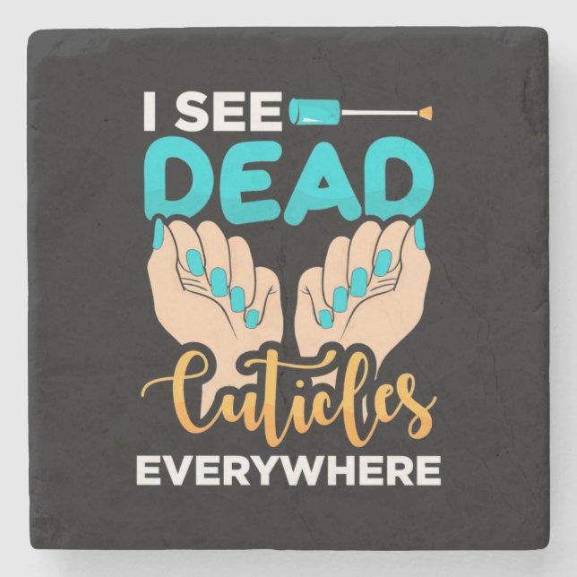 Ich sehe überall Kuchen Steinuntersetzer (Vorderseite)