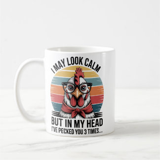 Ich sehe vielleicht ruhig aus, aber in meinem Kopf Kaffeetasse