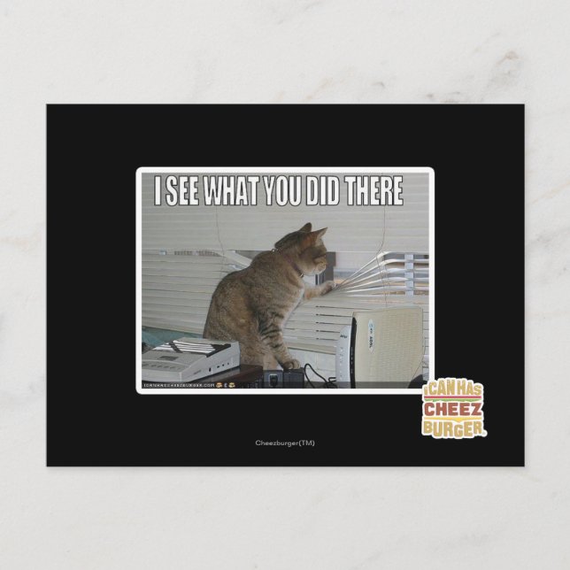 Ich sehe, was du dort getan hast postkarte (Vorderseite)