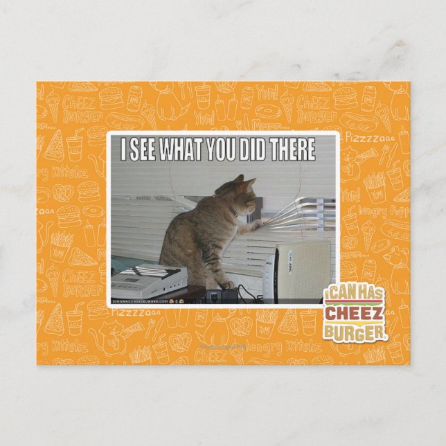 Ich sehe, was du dort getan hast postkarte (Vorderseite)