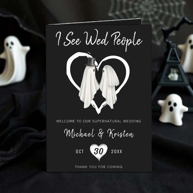 Ich sehe Wed People Gothic Ghost Halloween Hochzei Programm (I See Wed People Gothic Ghost Halloween Wedding Program
)