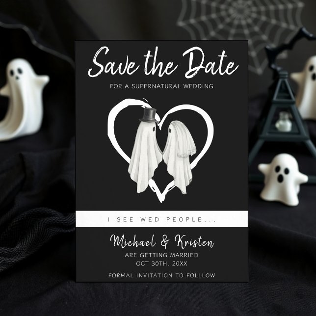 Ich sehe Wed People Gothic Ghost Halloween Hochzei Save The Date (I See Wed People Gothic Ghost Halloween Wedding Save The Date
)