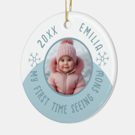 Ich sehe zum ersten Mal Foto und Jahr für Jahr Keramik Ornament