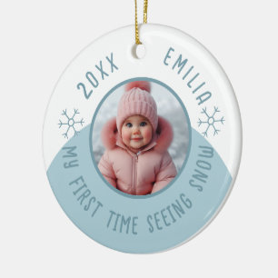 Ich sehe zum ersten Mal Foto und Jahr für Jahr Keramik Ornament