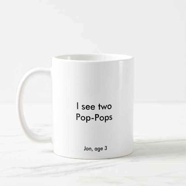 Ich sehe zwei Pop-Pop Tasse (Links)