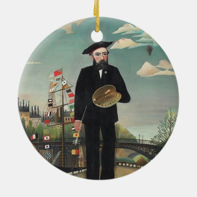 Ich selbst Portrait Landscape 1890, Henri Rousseau Keramik Ornament (Hinten)