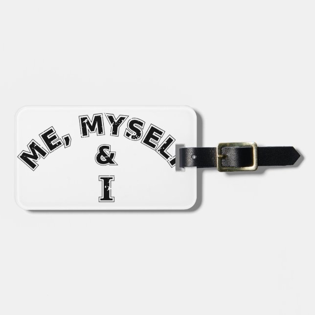 Ich selbst und ich Typografie Gepäckanhänger (Vorderseite horizontal)