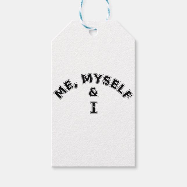 Ich selbst und ich Typografie Geschenkanhänger (Vorderseite)