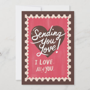 Ich sende dir Liebe Vintage Valentinsgrußkarte Feiertagskarte