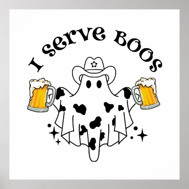 Ich serviere Boos! Barkeeper-Spooky Poster (Vorne)
