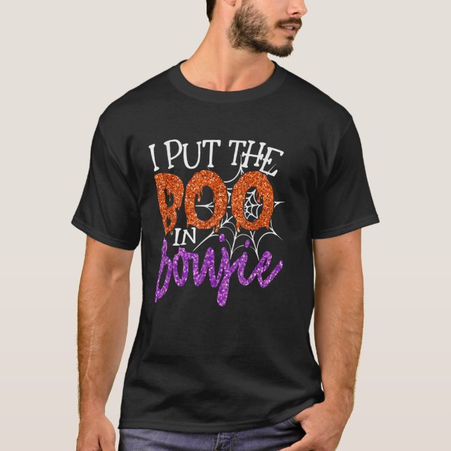 Ich setze Boo in Boujie Funny Halloween Kostüm Bou T-Shirt (Vorderseite)
