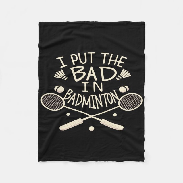 Ich setze das Bad in Badminton Funny Athlete Fleecedecke (Vorderseite)