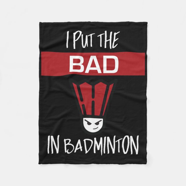 Ich setze das Böse in Badminton - Badminton Player Fleecedecke (Vorderseite)