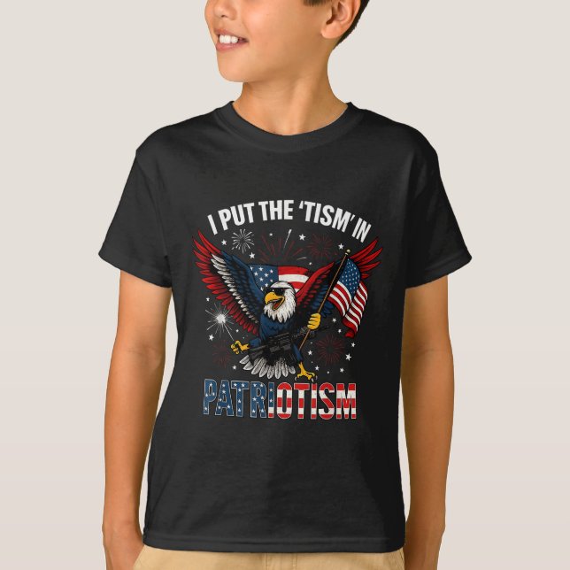 Ich setze den Tismus in den Patriotismus Athletika T-Shirt (Vorderseite)