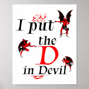 Ich setze die D in Teufel Matching Couple Funny Ha Poster