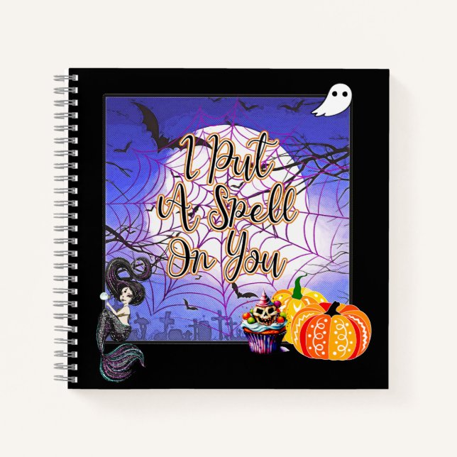 Ich setze dir einen Zauber - Halloween Notizbuch (Vorderseite)