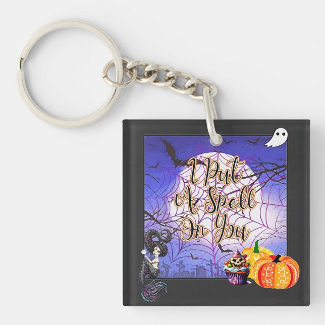 Ich setze dir einen Zauber - Halloween Schlüsselanhänger (Vorderseite)
