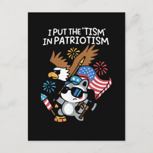 Ich setzte das Tism in Patriotismus Athletic Eagle Postkarte