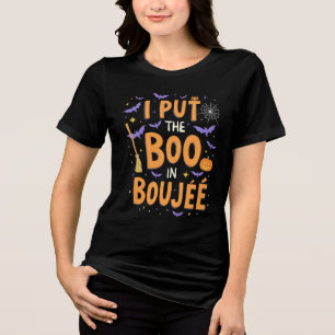 Ich setzte den Boo in Boujee Funny Halloween Ghost Tri-Blend Shirt