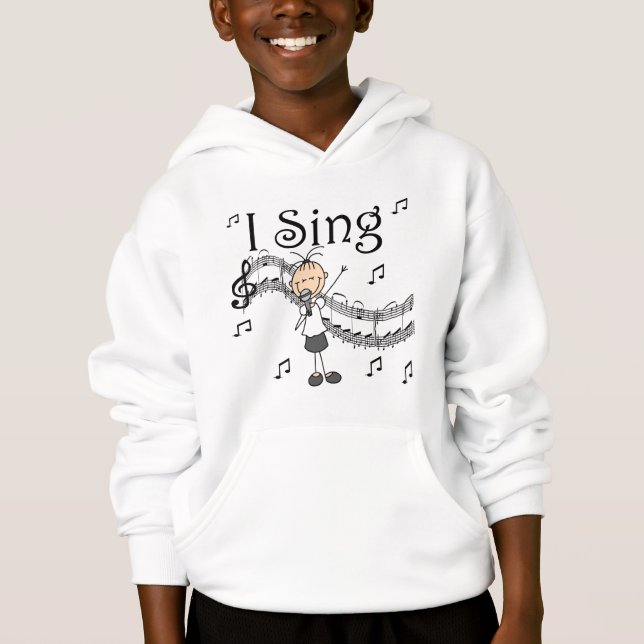 Ich singe musikalische Strichmännchen-T - Shirts (Vorderseite)