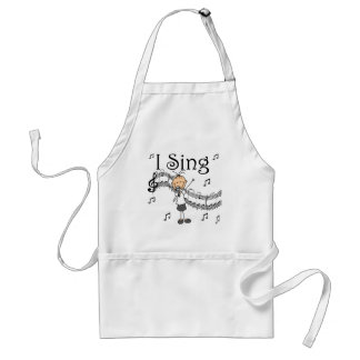 Ich singe musikalische Strichmännchen-T - Shirts Schürze